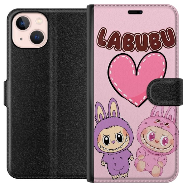 Apple iPhone 13 Lompakkokotelo Labubu Pink Monster
