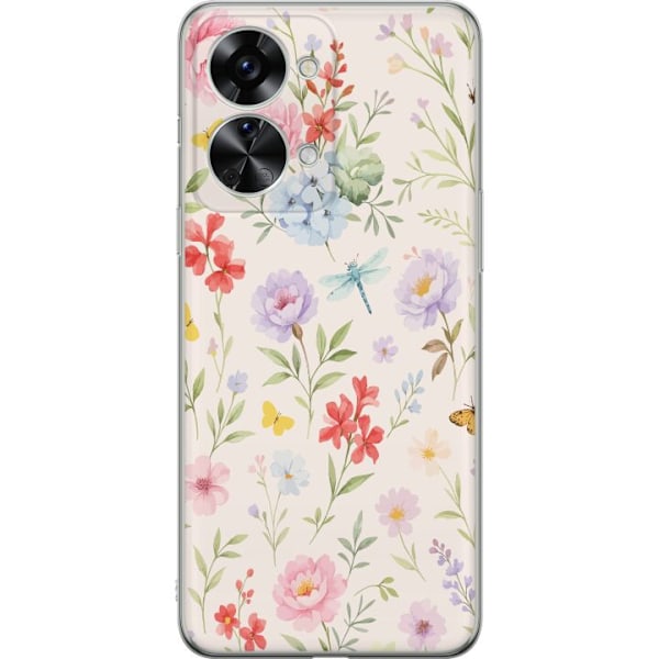OnePlus Nord 2T Genomskinligt Skal Blommor