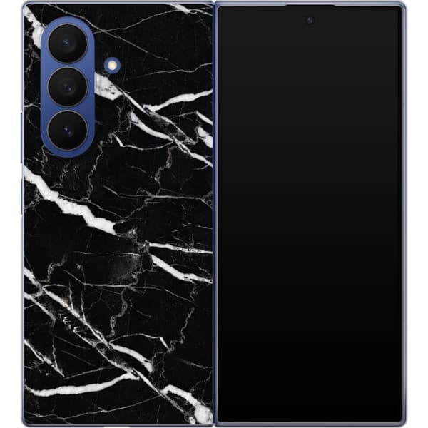 Kompatibel Mobilcover til Samsung Galaxy Z Fold7 Sort marmorgrafik sort