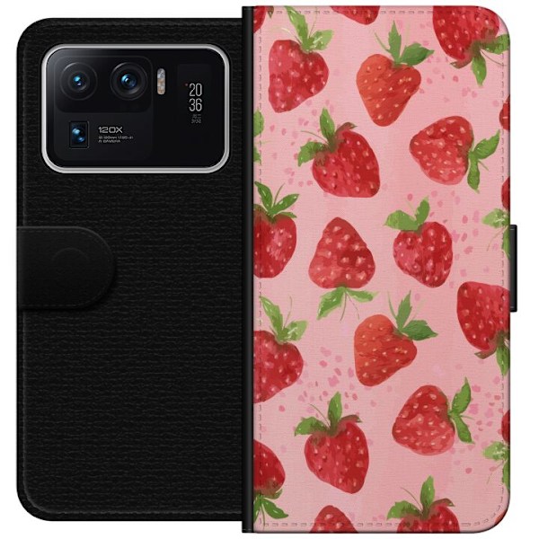 Xiaomi Mi 11 Ultra Tegnebogsetui Jordbærdrømme - Retro-stil