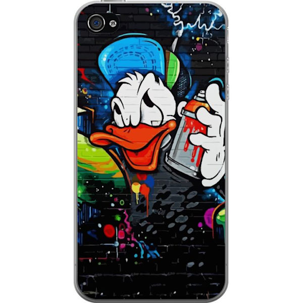 Apple iPhone 4s Läpinäkyvä kuori Kalle Anka Graffiti Disney Design Hauska Lasten Motiivi Väri Graafinen Suosittu Sarja Ikoninen Disney-hahmo