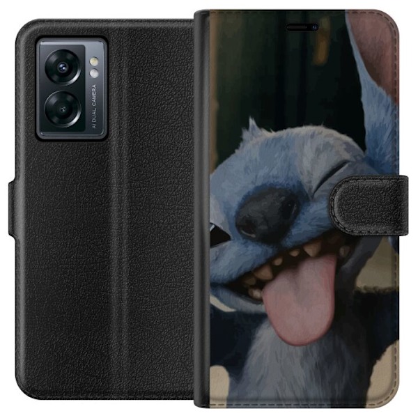 OnePlus Nord N300 Lommeboketui Stitch Søt Alien - Blå Favori