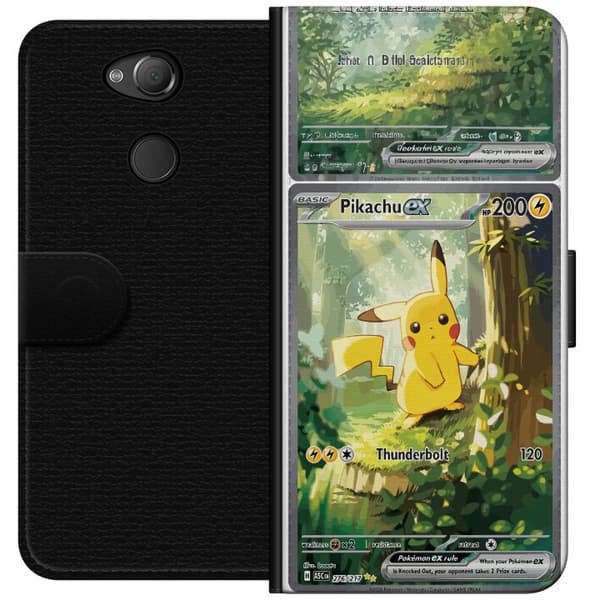 Kompatibelt Plånboksfodral till Sony Xperia XA2 Pikachu grön