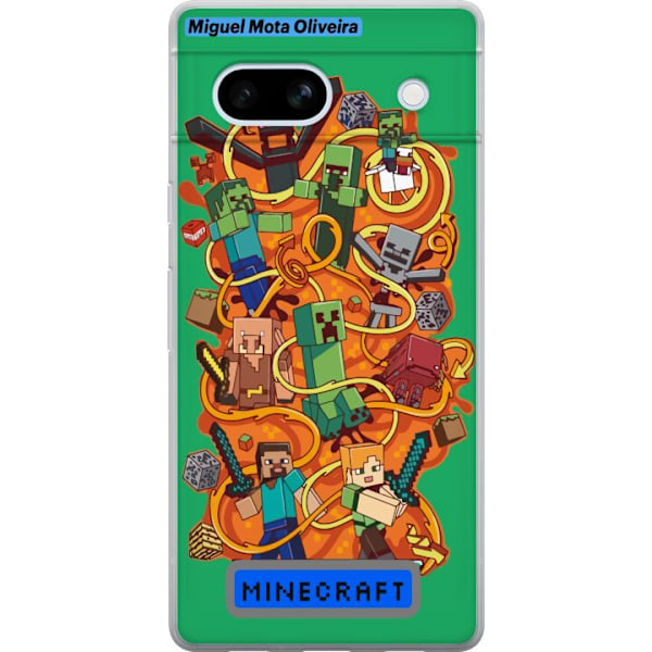 Google Pixel 7a Genomskinligt Skal Minecraft