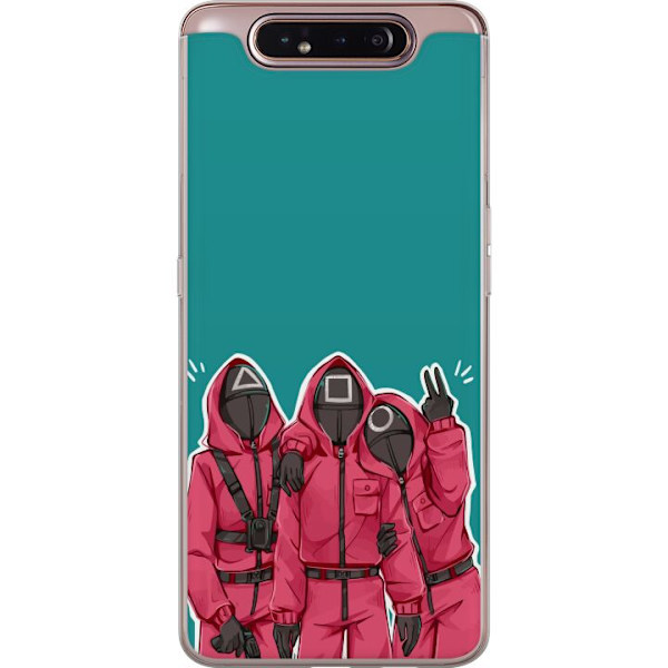 Samsung Galaxy A80 Läpinäkyvä kuori Squid Game Hahmot Graafinen Suunnittelu Sarjakuvasarjan Hahmot Suosittu TV-Teema Aasialainen Tyyli Jännittäv