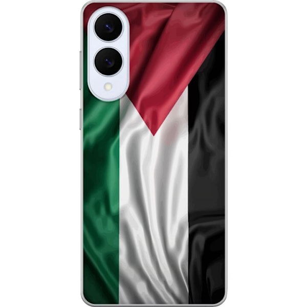 Samsung Galaxy S25 Edge Gennemsigtig cover Palestinaflaget – ikonisk frihedssymbol i rød, sort, hvid og grøn