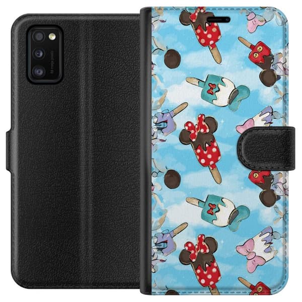 Kompatibelt Plånboksfodral till Samsung Galaxy A41 Tecknade glassfigurer blå