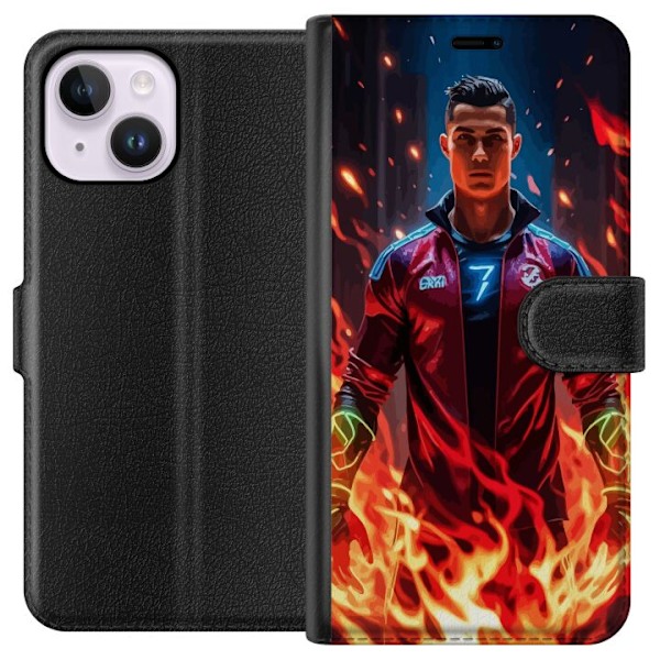 Apple iPhone 15 Plus Lompakkokotelo Ronaldo Inferno - jalkapal