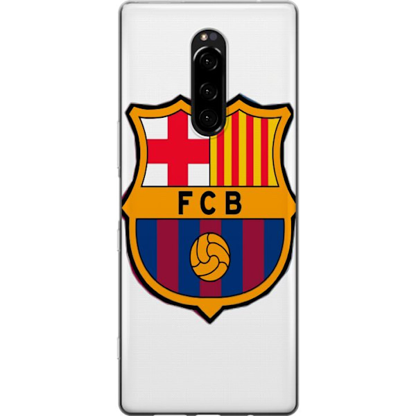 Sony Xperia 1 Läpinäkyvä kuori FC Barcelona Emblem Jalkapallo Katalonia Sininen Punainen Seuran Logo Ylpeys La Liga Fanit Ikoninen Kuva