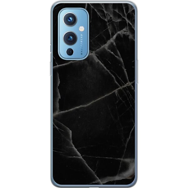 OnePlus 9 Gennemsigtig cover Sort marmor