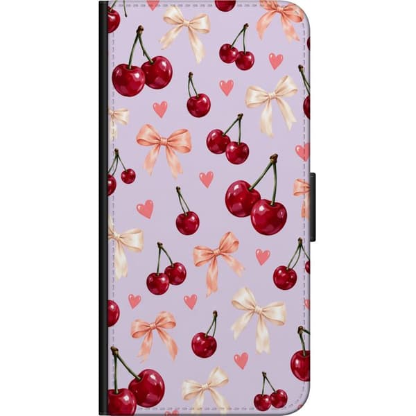 Kompatibel Tegnebogsetui til OnePlus 8 Kirsebærrosetter lilla