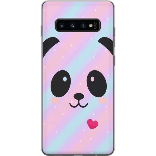 Kompatibelt Mobilskal till Samsung Galaxy S10 Regnbåge Panda