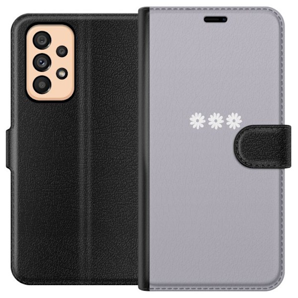 Samsung Galaxy A53 5G Plånboksfodral Lila Blomminimalism –