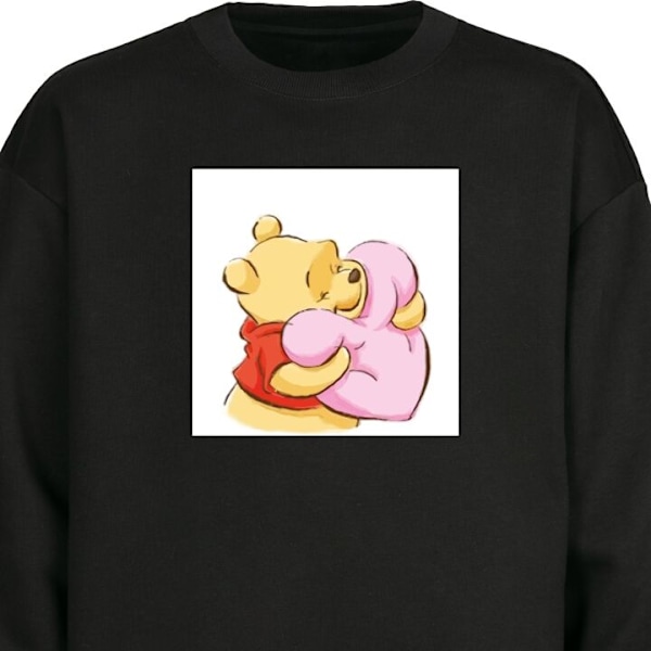 Sweatshirt for Voksen | Klassisk Collegegenser Nalle Puh Klem svart L