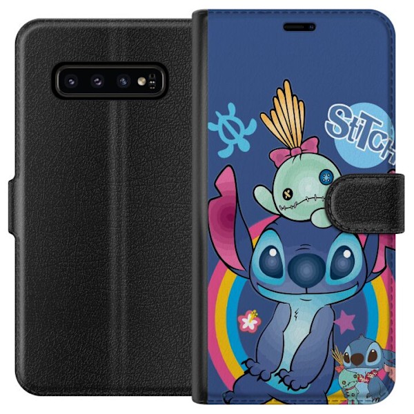 Samsung Galaxy S10 Lompakkokotelo Stitch ja ystävä