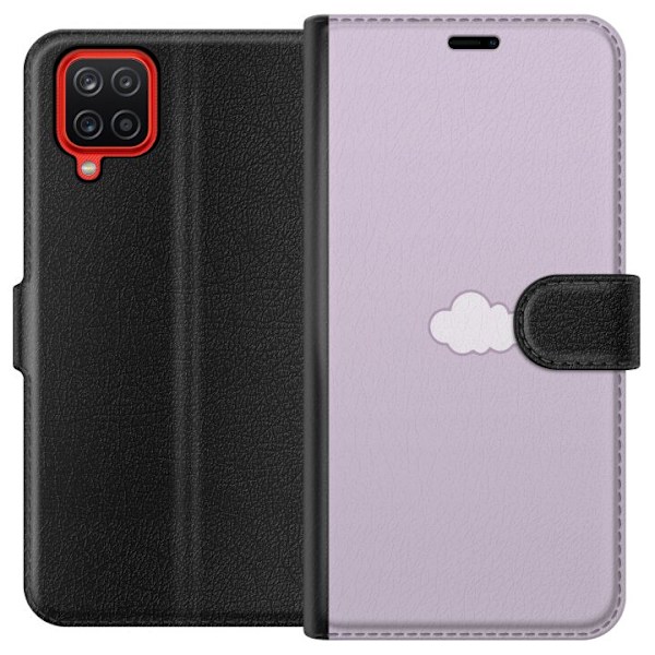 Samsung Galaxy A12 Lompakkokotelo Lila Pilvi - minimalistinen