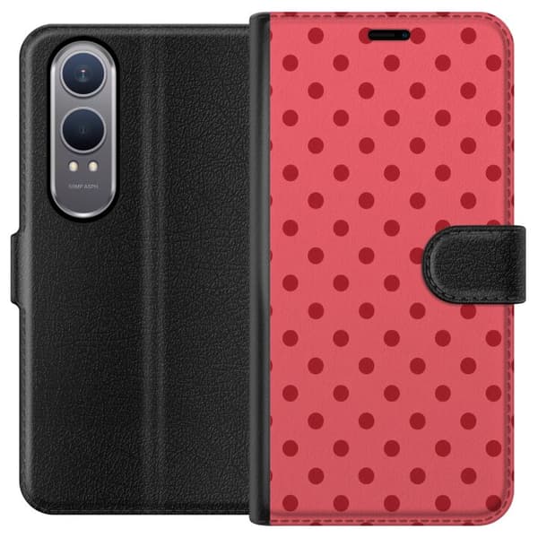 Kompatibel Tegnebogsetui til OnePlus Nord CE4 Lite Lyserøde prikker pink
