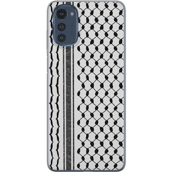 Motorola Moto E32s Läpinäkyvä kuori Palestiinalainen kuvio - perinteiseen tyyliin inspiroima keffiyeh-kangas