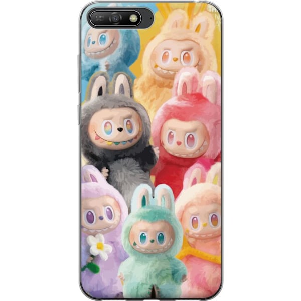 Huawei Y6 (2018) Genomskinligt Skal Labubu Sketch Style – Handritat monster i tusch