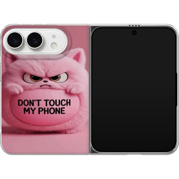 Kompatibel Mobilcover til Apple iPhone Duo Vred lyserød kat med tekst - kattemotiv i lyserøde nuancer pink