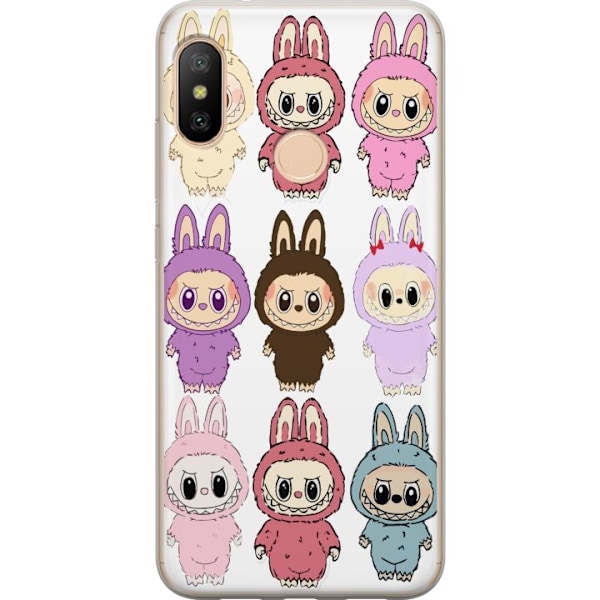 Xiaomi Redmi 6 Pro Gennemsigtig cover Labubu Pink Monster - Po