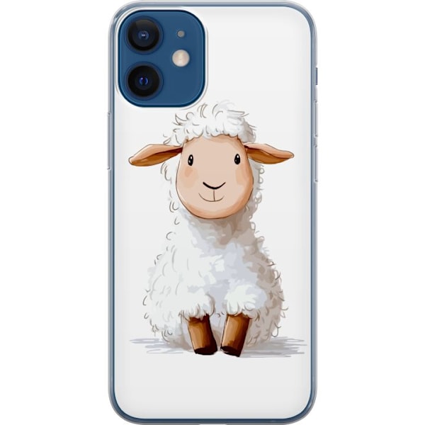 Apple iPhone 12  Läpinäkyvä kuori Suloinen Lammas - lasten ja vauvan tuotteita sarjakuvatyyliin