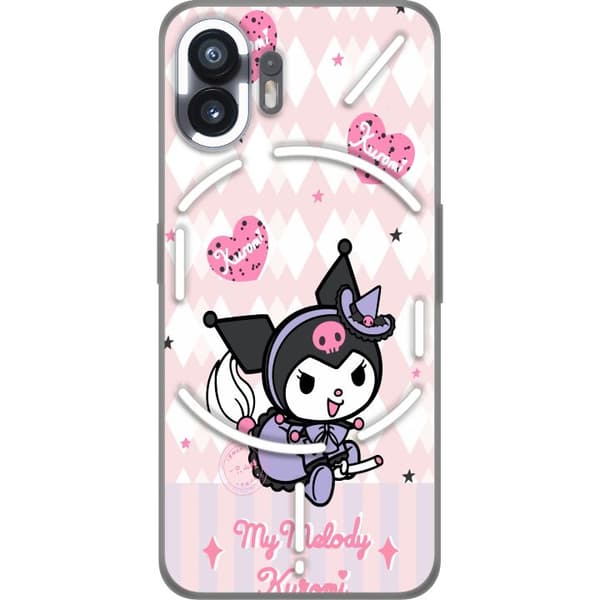 Kompatibelt Mobildeksel til Nothing Phone (2) Leken tegnet harlekinfigur med hjerter, stjerner og rosa diamantmønster rosa