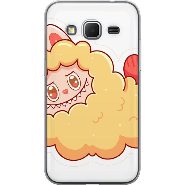 Samsung Galaxy Core Prime Genomskinligt Skal Labubu Tvättbjörn Pop Mart Figur Samlarobjekt Söt Design Populärt Motiv Art Toy Kreativ Figurserie