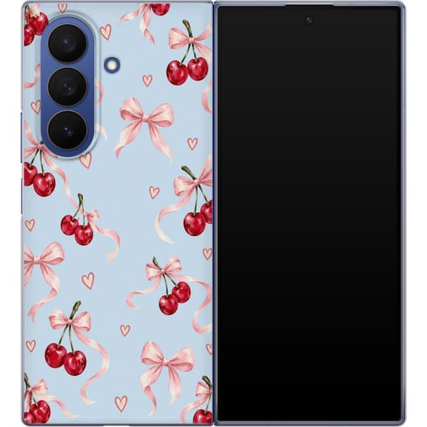 Kompatibelt Mobilskal till Samsung Galaxy Z Fold7 Sommarkörsbär blå