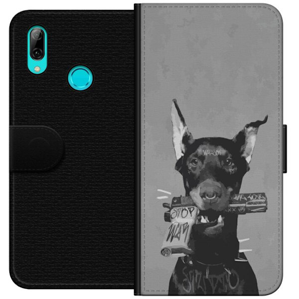 Huawei P smart 2019 Tegnebogsetui Grå Hund Grafisk Design Sejt Dyremotiv Gadekunst Urban Trend Hundeejer Stil Populært Motiv