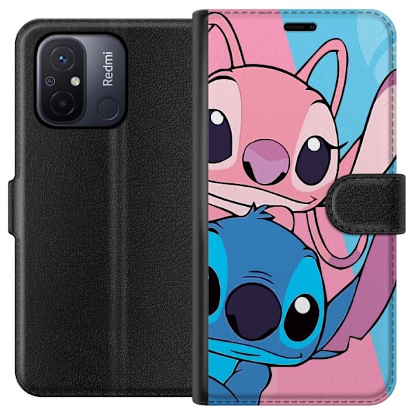 Xiaomi Redmi 12C Tegnebogsetui Stitch & Angel