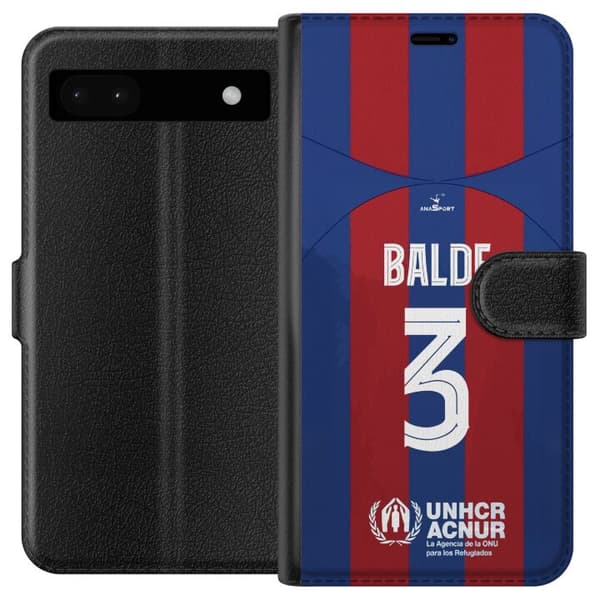 Kompatibel Tegnebogsetui til Google Pixel 6a Bold Nummer 3 fodboldtrøje blå og rød supporterdesign blå
