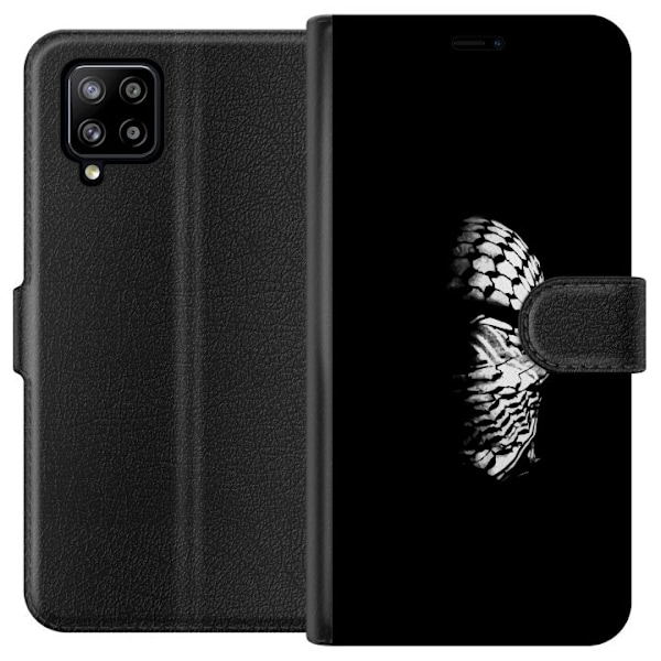 Samsung Galaxy A42 5G Tegnebogsetui Keffiyeh-mønster - klassisk sort-hvid palæstinensisk tørklæde med kulturel betydning
