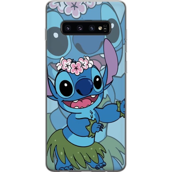 Samsung Galaxy S10 Läpinäkyvä kuori Stitch tähtien alla -