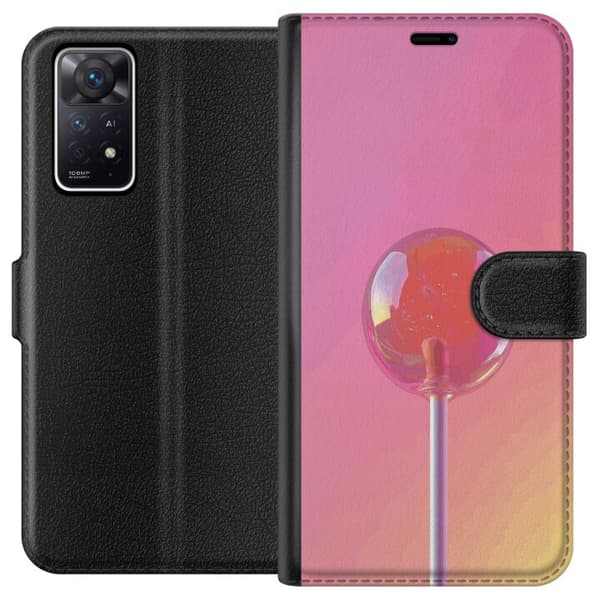 Kompatibel Tegnebogsetui til Xiaomi Redmi Note 11 Pro 5G Blank lyserød pinde mod blød pastelbaggrund pink