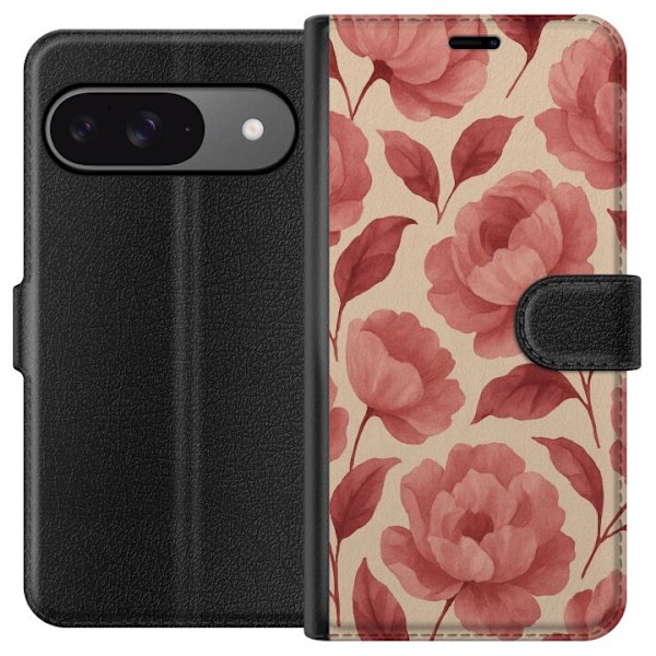 Google Pixel 9 Pro Tegnebogsetui Roseblomst