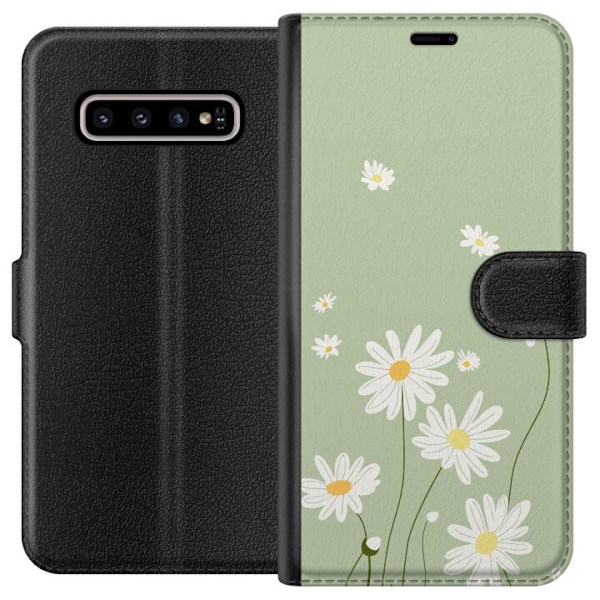 Samsung Galaxy S10+ Plånboksfodral Prästkragar – blommigt