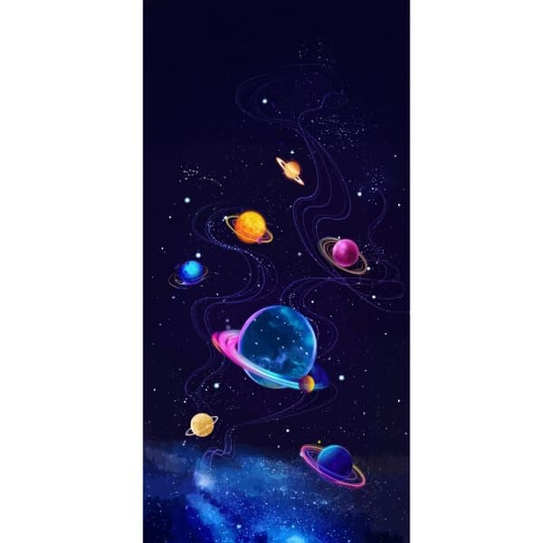 Kompatibel Tegnebogsetui til Apple iPhone 13 Pro Farlige planeter og stjerner i et animeret rumlandskab blå