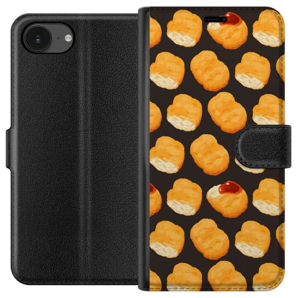 Kompatibel Tegnebogsetui til Apple iPhone 17e Mønster med sprøde kyllingenuggets og ketchup brun