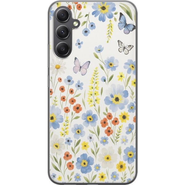 Samsung Galaxy A15 5G Läpinäkyvä kuori Kesäkukat