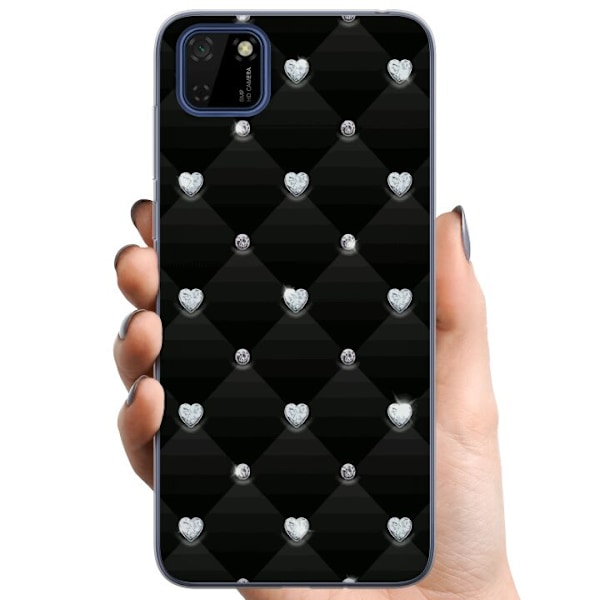 Huawei Y5p TPU Mobildeksel Bling Hjerte