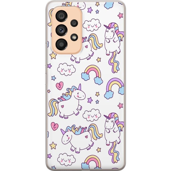 Samsung Galaxy A53 5G Genomskinligt Skal Unicorn Pattern