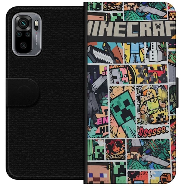 Xiaomi Redmi Note 10S Tegnebogsetui Minecraft Kunst