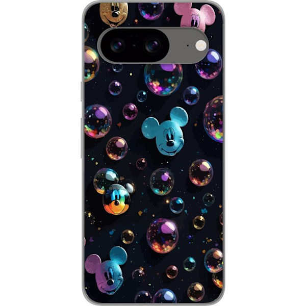 Google Pixel 8 Genomskinligt Skal Musse Pigg Disney Bubblor Design Roligt Motiv Populär Disneyfigur Tecknad Serie Barnklassiker