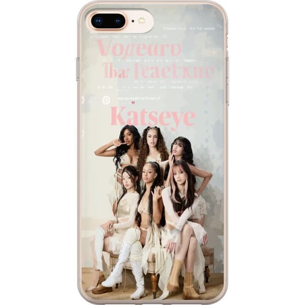 Kompatibelt Mobilskal till Apple iPhone 8 Plus KATSEYE elegant grupporträtt beige