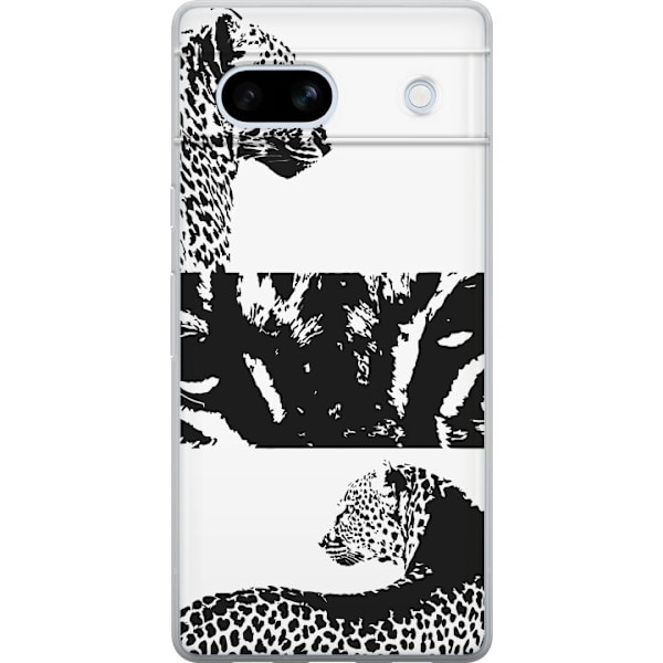 Google Pixel 7a Läpinäkyvä kuori Leopard Faces