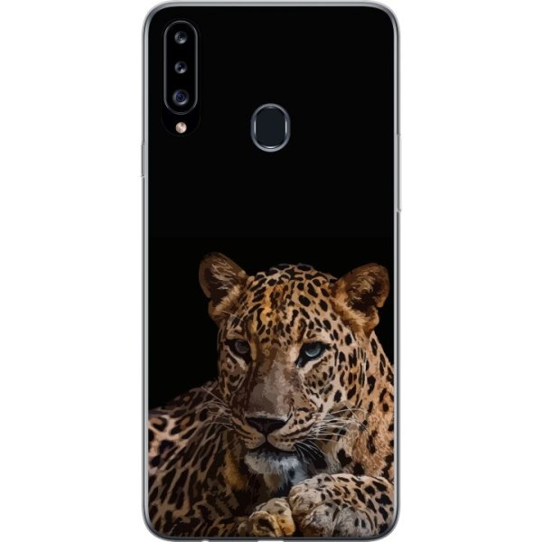 Samsung Galaxy A20s Gennemsigtig cover Leopard