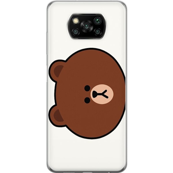 Xiaomi Poco X3 NFC Läpinäkyvä kuori line friends brown