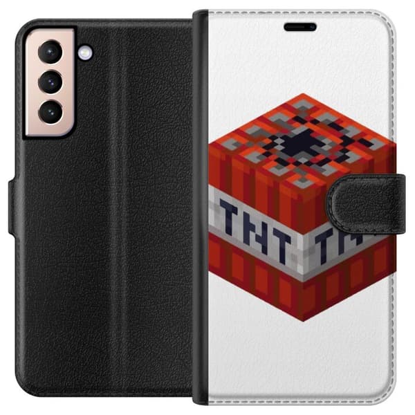 Kompatibelt Plånboksfodral till Samsung Galaxy S21 Minecraft TNT
