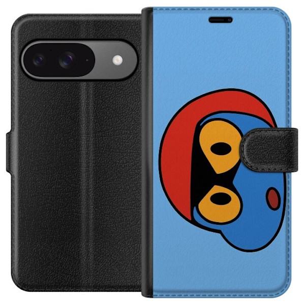 Google Pixel 9 Pro Lompakkokotelo Bold Bot Head
